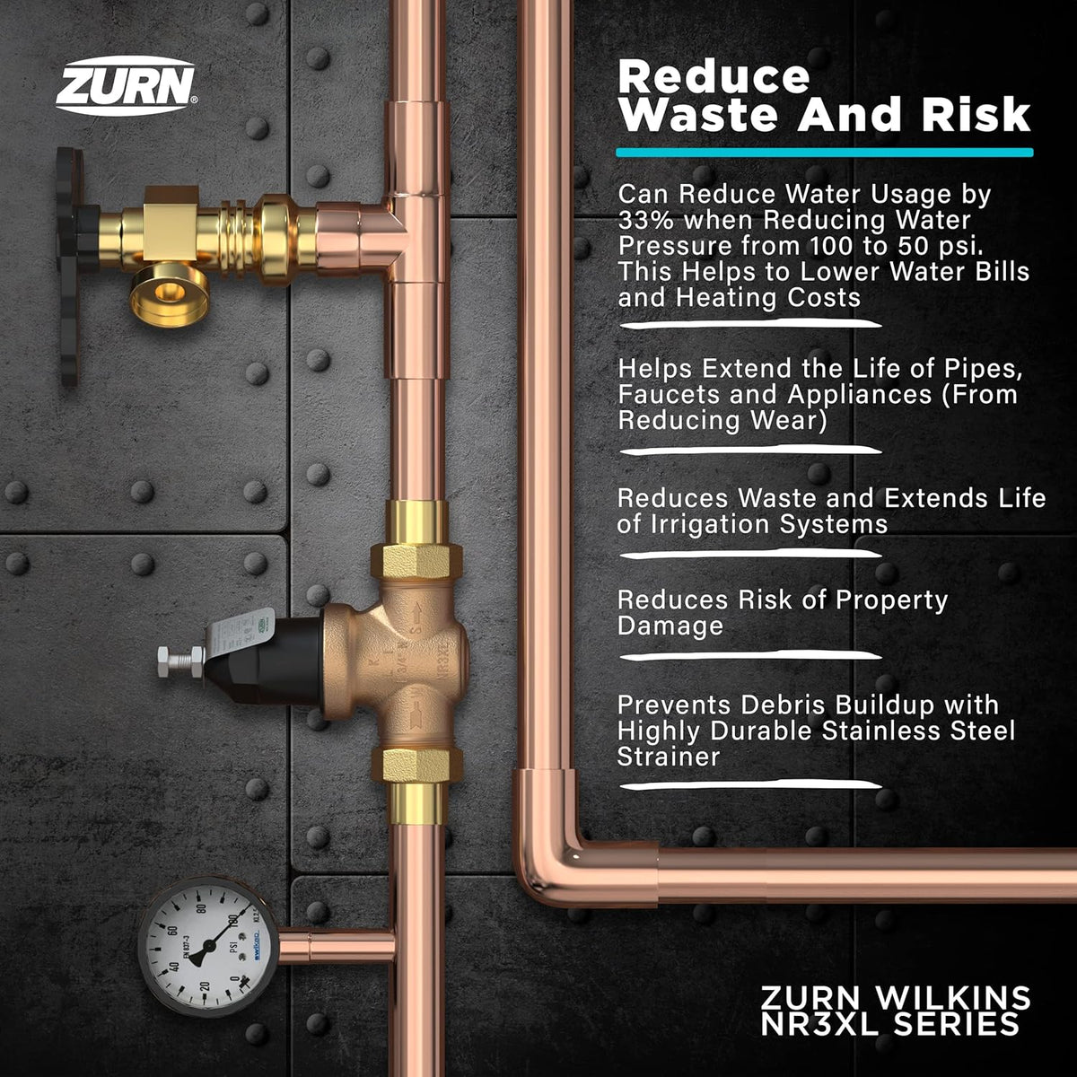 Zurn Wilkins 34-NR3XLDULU 3/4" NR3XL PRV with Union Capable image 1