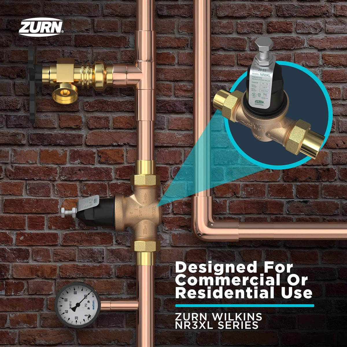 Zurn Wilkins 34-NR3XLDULU 3/4" NR3XL PRV with Union Capable image 2