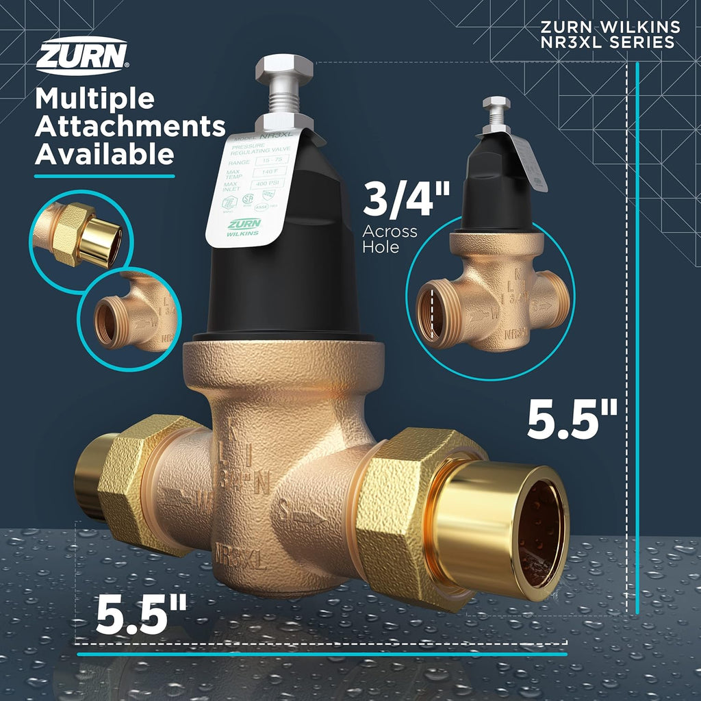 Zurn Wilkins 34-NR3XLDULU 3/4" NR3XL PRV with Union Capable image 5